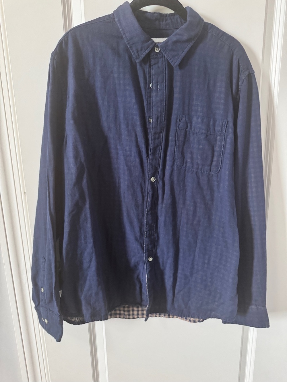 Sonoma Navy Button-Down Shirt-XL